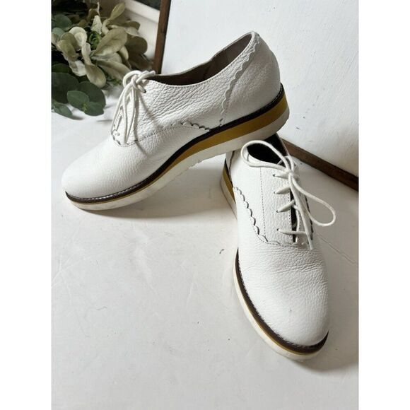 Boden Matilda Brogues Oxford Lace Up Platform White Leather Sneakers 40 US 9 - Picture 1 of 9